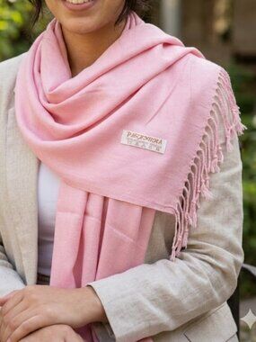 Pink Pashmina Shawl- 70% Cashmere 30% Silk Scarf